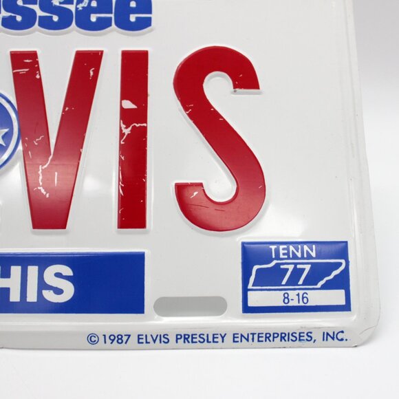 Vintage 80s Elvis Memphis Tennessee Aluminum License Plate, Wall Sign - Picture 6 of 8